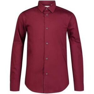 Calvin Klein Big Boys Cabernet Long Sleeve Stretch Button‎ Down Shirt Size 16